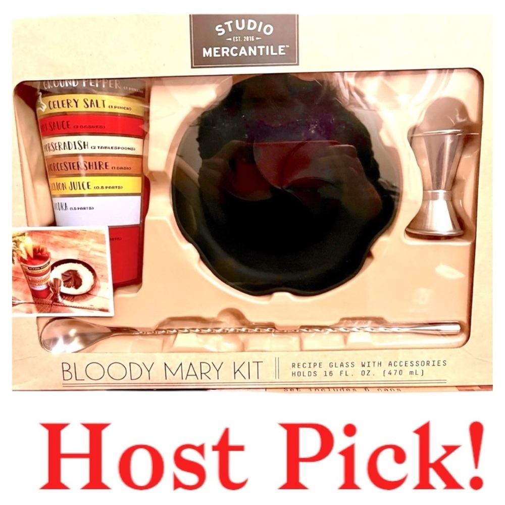 Bundle 2 Bloody Mary Mixing Set Stainless long Swirl Spoon, Jigger,Salt Spin NWT